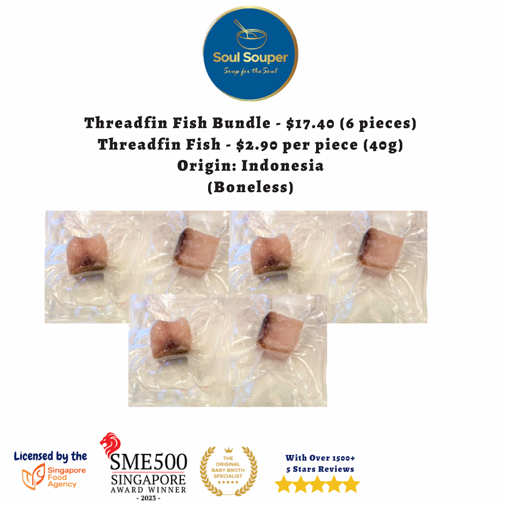 Individually Sealed & Packed Atlantic Cod Fish, Threadfin Fish & Bakka Salmon Cubes (Frozen) (6months+)