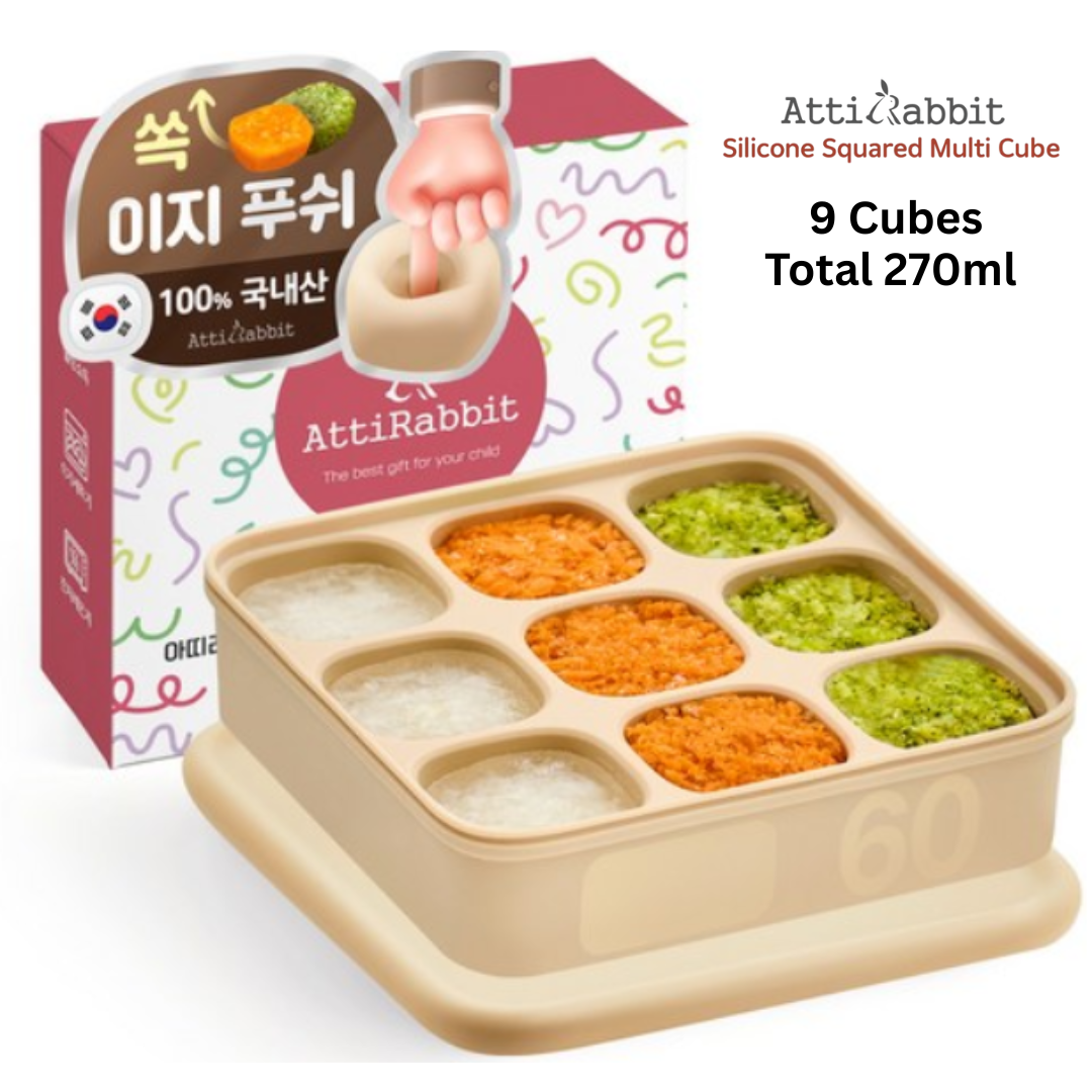 AttiRabbit 9 Cubes (Beige/Pink) Silicon Multicube Square