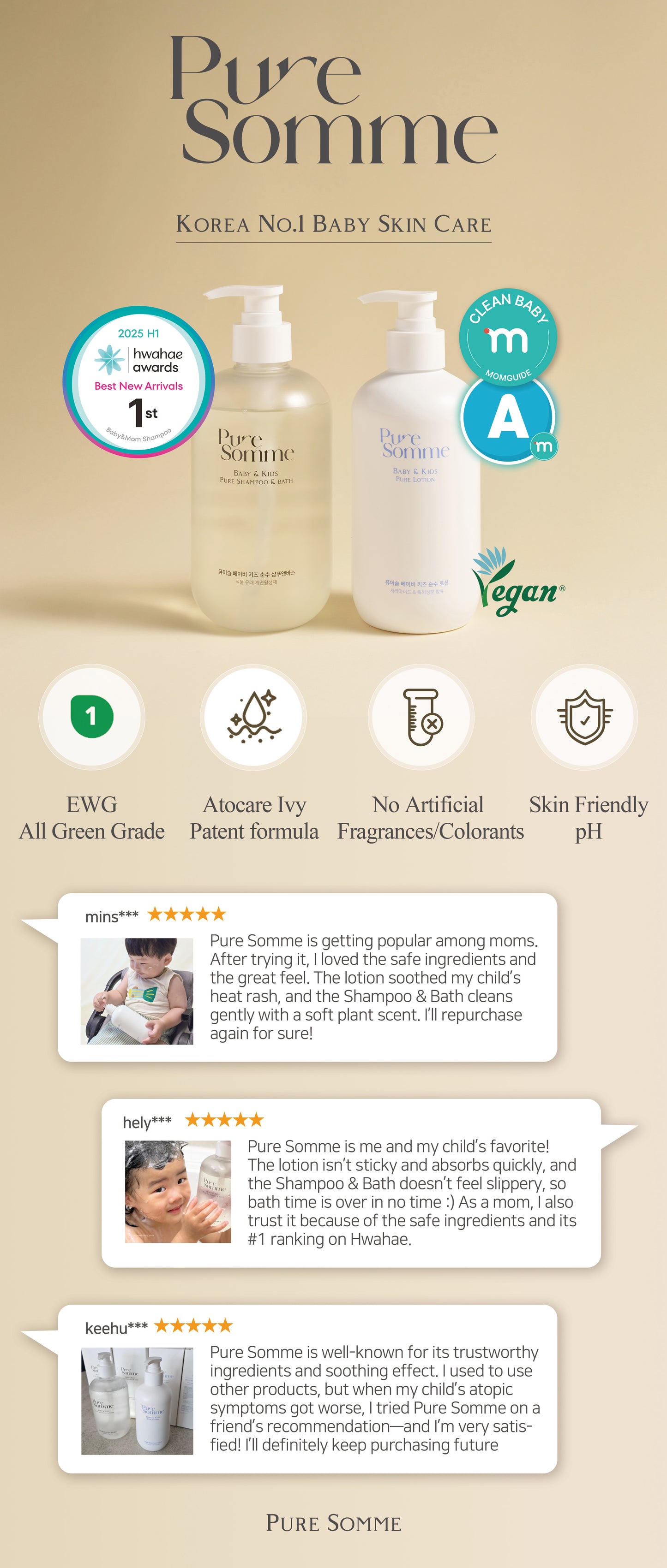 [1+1]Pure Somme Korea's Newborn/Baby/Kids Cooling Atocare Soothing Pure Lotion (360g)